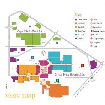 Crystal Peaks Shopping Mall and Retail Park stores plan