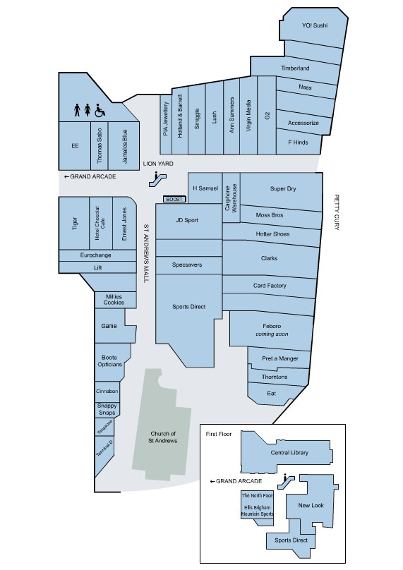 Lion Yard 43 Stores shopping Centre In Cambridge East Of England 