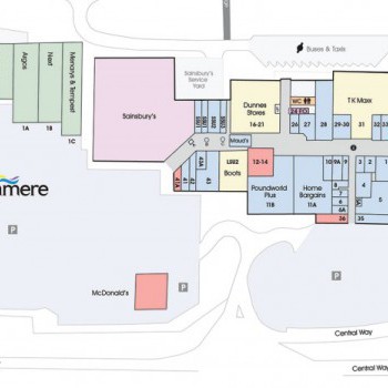 Rushmere Shopping Centre & Retail Park stores plan