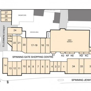 Spinning Gate Shopping Centre stores plan