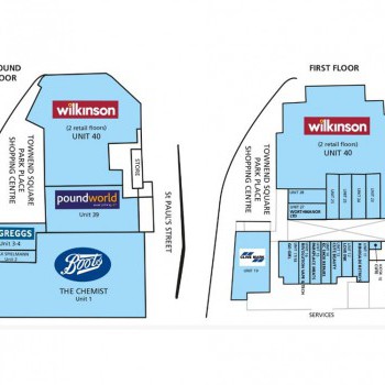 The Park Place Shopping Centre stores plan